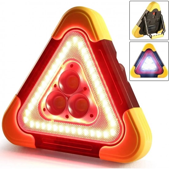 Groes Sonderangebot – 50 % Rabatt3-IN-1 Dreieckige Solar-Notfall-Signalleuchte für den Straenrand