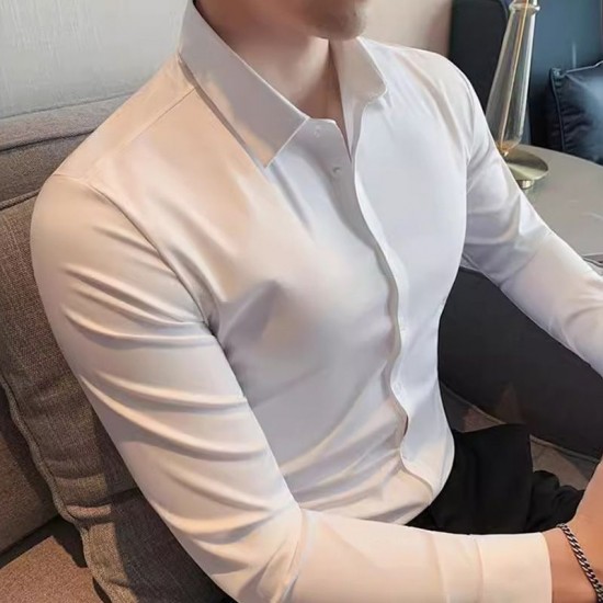 Herren hochelastisches bügelfreies Business-Hemd