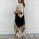  Bequemes, lssiges Chiffon-Dip-Dye-Kleid für Damen