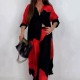Set aus langem Hemd mit durchgehender Knopfleiste und Hose mit Kordelzug