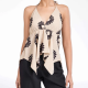 Halter V-Neck Floral Irregular Hem Top（Je mehr Sie kaufen, desto hher der Rabatt）
