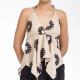 Halter V-Neck Floral Irregular Hem Top（Je mehr Sie kaufen, desto hher der Rabatt）