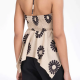 Halter V-Neck Floral Irregular Hem Top（Je mehr Sie kaufen, desto hher der Rabatt）