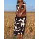 Lssiges Damenkleid mit geometrischen Farbblcken