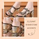 Leichte Damen-Sandaletten mit Strass, Einriemer-Design und Blockabsatz