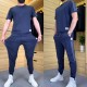 Herren High Stretch Kurzarm-Top & Jogginghose 2er-Set