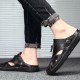 Handgefertigt aus echtem LederLssige Sandalen mit umklappbarem Fersenriemen für Herren