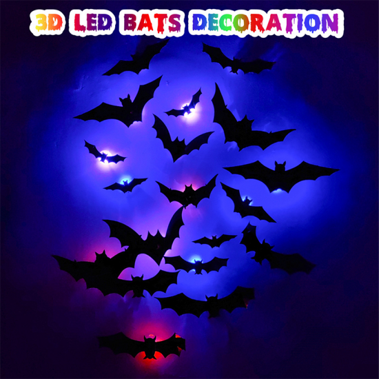  Halloween-Atmosphre mit leuchtenden 3D-Fledermusen