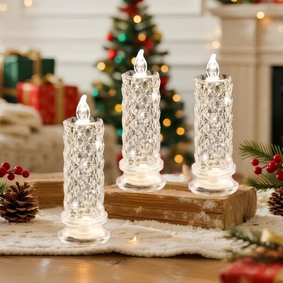 Letzter Tag 49 % RabattSet mit 4 LED-Kristallkerzenleuchtern