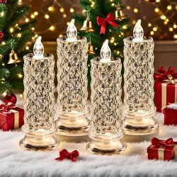 Letzter Tag 49 % RabattSet mit 4 LED-Kristallkerzenleuchtern