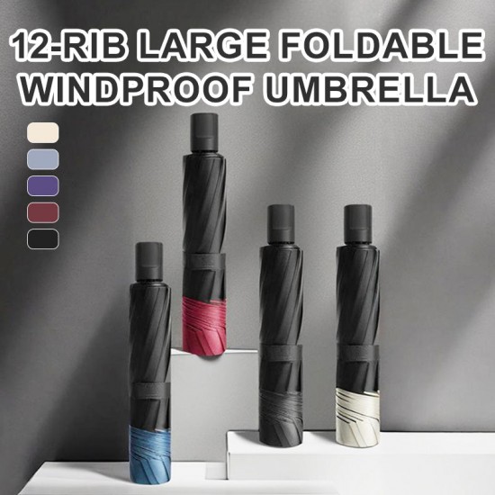 55% RabattGroer faltbarer Regenschirm mit 12 windfesten Speiche