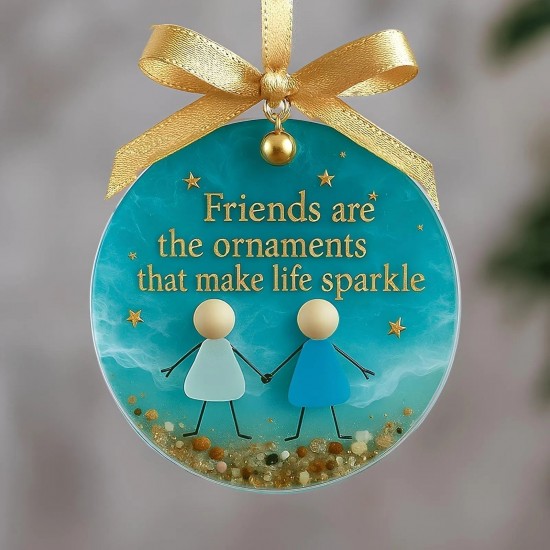 Freundschafts-Weihnachtsornament aus SeeglasVon der Natur geformt und von Hand gefertigt