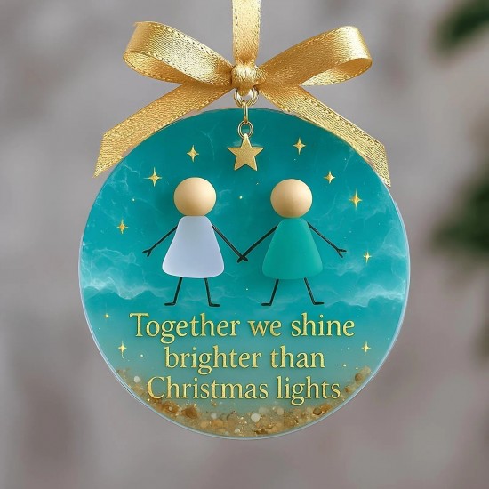 Freundschafts-Weihnachtsornament aus SeeglasVon der Natur geformt und von Hand gefertigt
