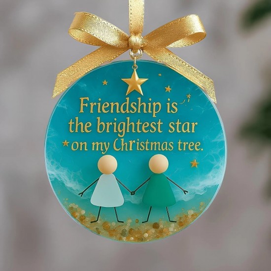 Freundschafts-Weihnachtsornament aus SeeglasVon der Natur geformt und von Hand gefertigt