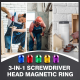 3-in-1 Schraubendreherkopf Magnetring