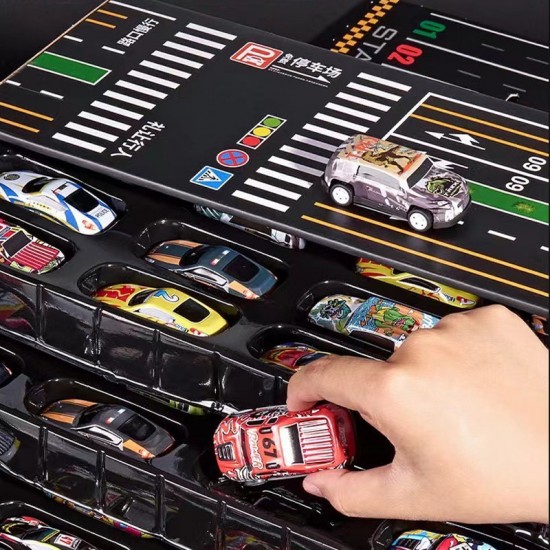 Weihnachtsaktion 55 % RABATT48 Mini-Rückziehautos mit eingebautem Garagenset