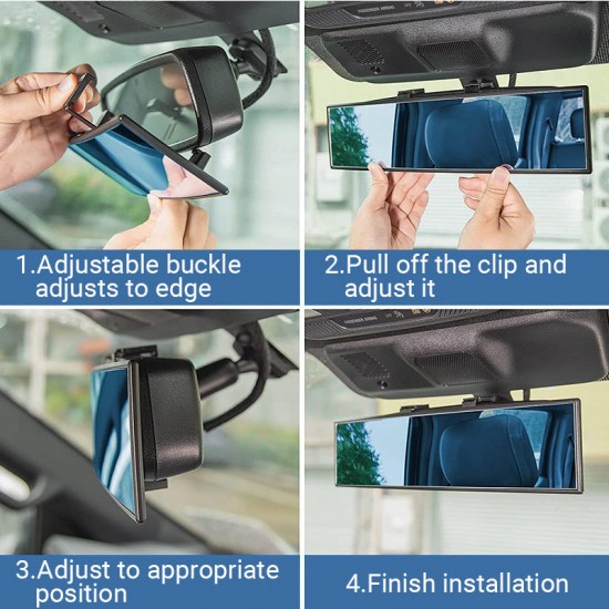 Breiter Rückspiegel mit gebogener Form für Autos