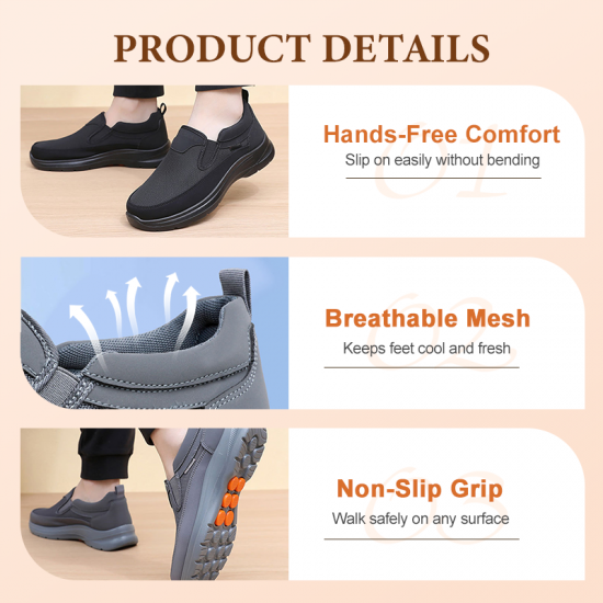  60% RABATT JETZT!  Herren Orthopdische Atmungsaktive Slipper-Sneakers - Fugewlbe Unterstützung mit Memory-Schaum Einlegesohlen für Ganzgigen Komfort ♂